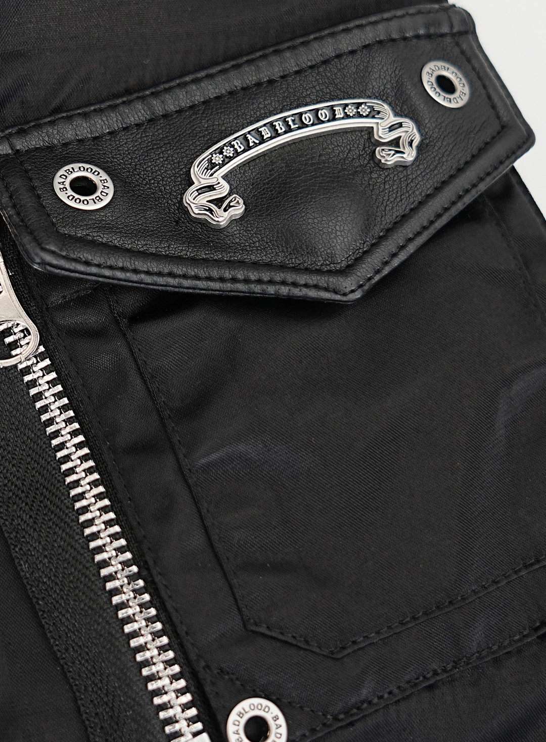 배드블러드 [w-jkt26-013] Satin Nylon MA-1 Jacket - Black 상품 이미지 3