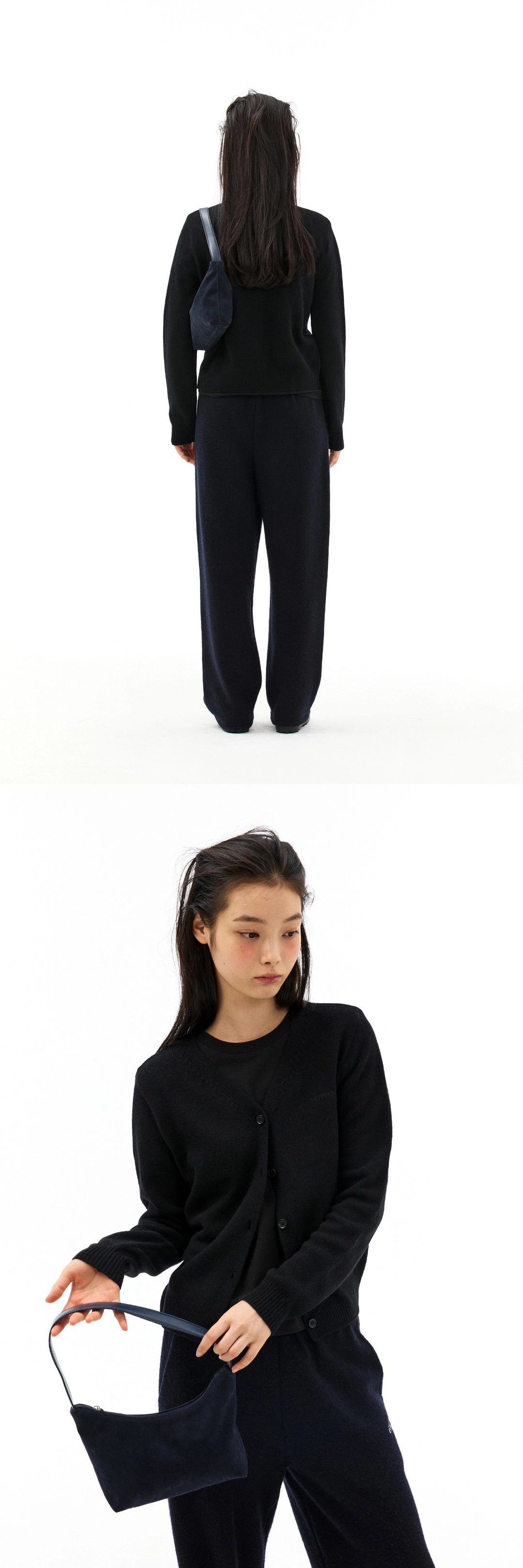 이미스 (W) V-NECK CARDIGAN-BLACK 상품 이미지 3