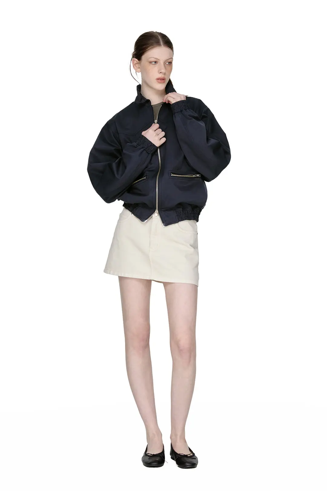 썬번프로젝트 MICRO MINI DENIM SKIRT, IVORY 상품 이미지 2