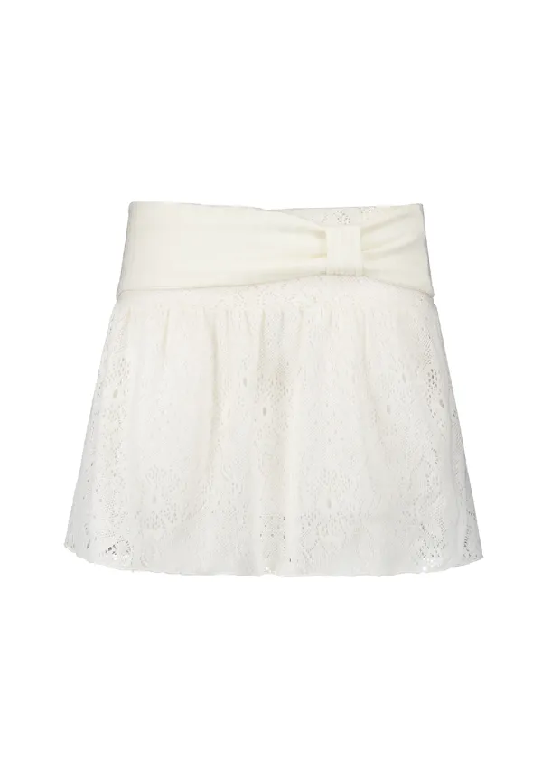 RIBBON BANDING MIDI SKIRT [IVORY]