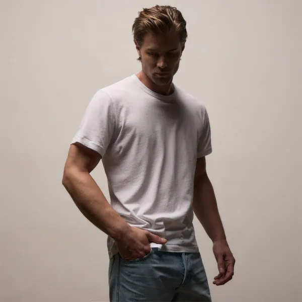 Short Sleeve Crew Neck - White
