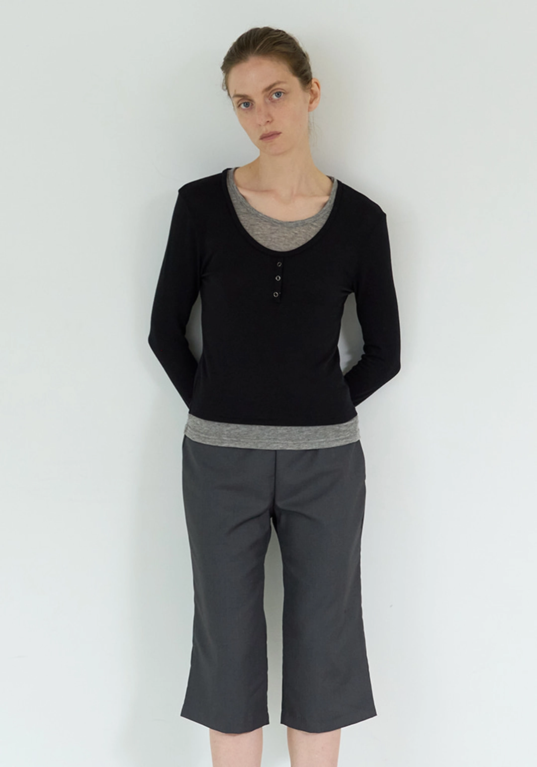 이브세이지 Button layered tee (Black) 상품 이미지 2