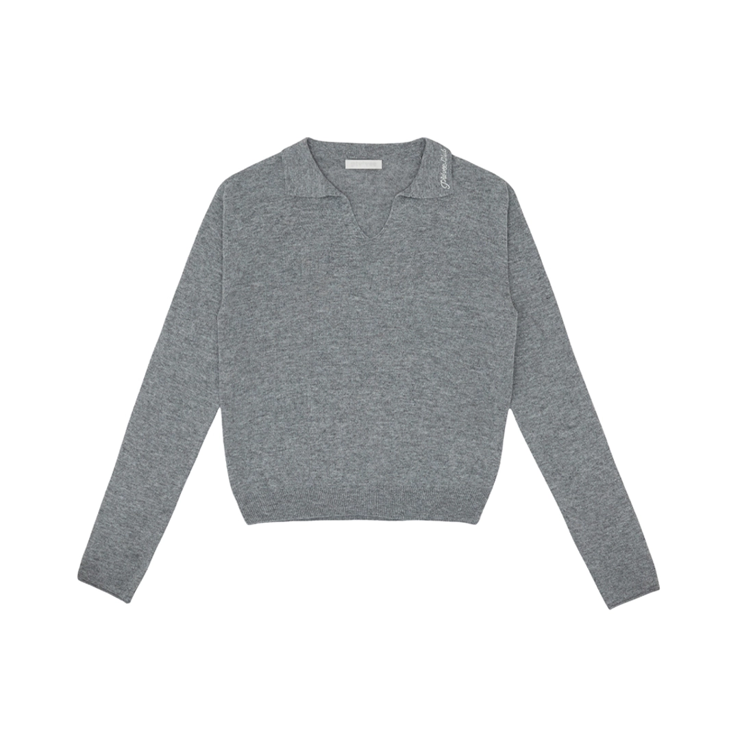 피브비 Open Collar Knit Pullover (snow grey) 상품 이미지 3