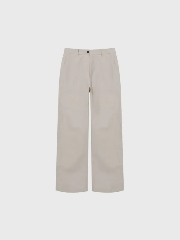 Linen classic pants (light beige / beige / dark navy)