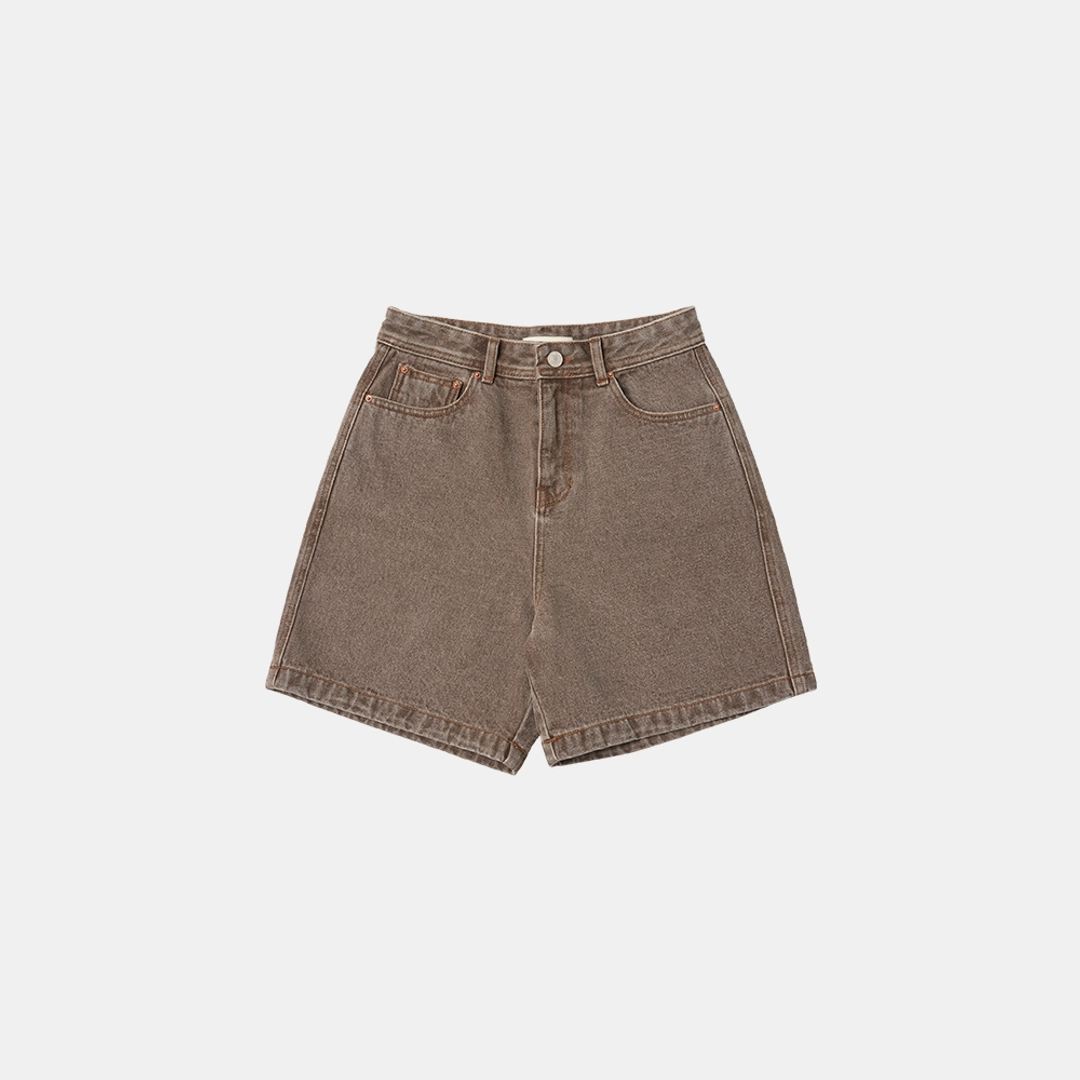 시야쥬 SIJN6095 스트레이트 컬러 데님 쇼츠_Vintage brown 상품 이미지 3