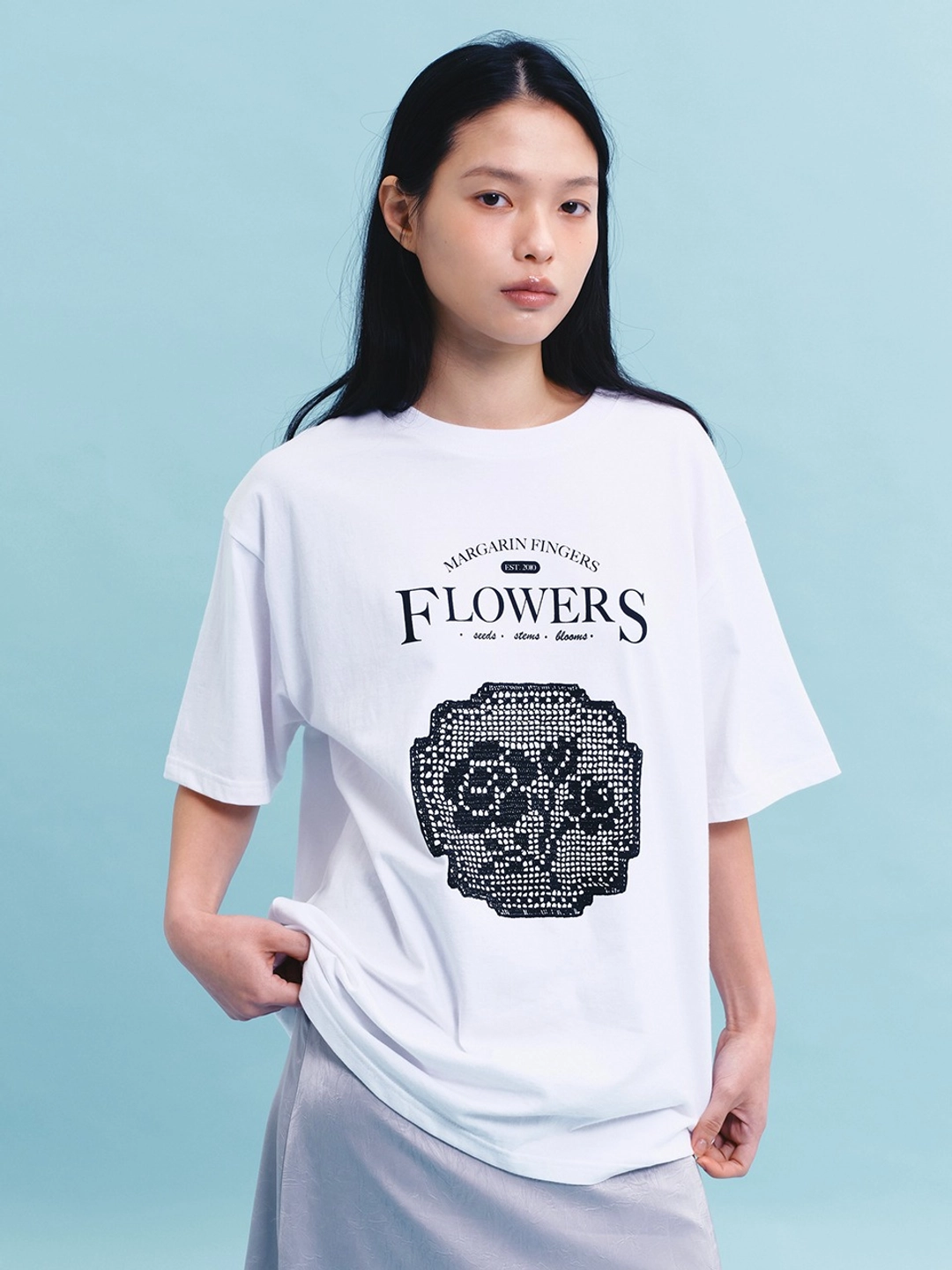 마가린핑거스 LOGO CROCHET T-SHIRT (WHITE) 상품 이미지 2