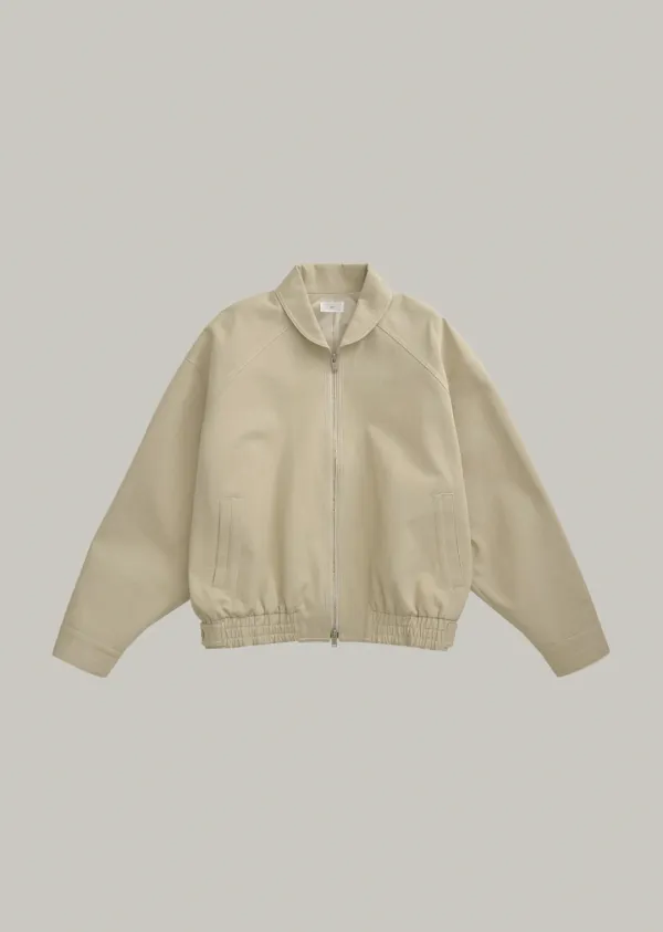 stitch collar bomber jumper (beige)