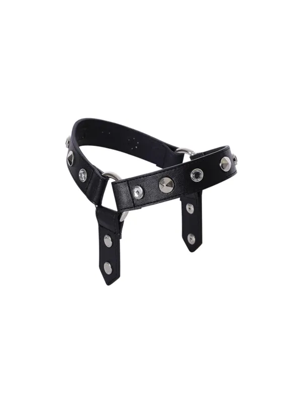 STUDDED STRAP SHOE BELT_BLACK