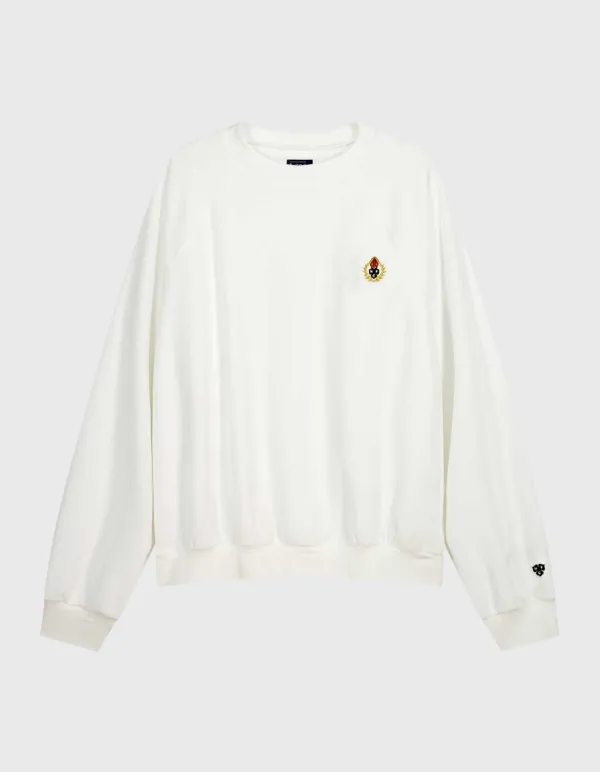CREST TOWEL CREWNECK / White