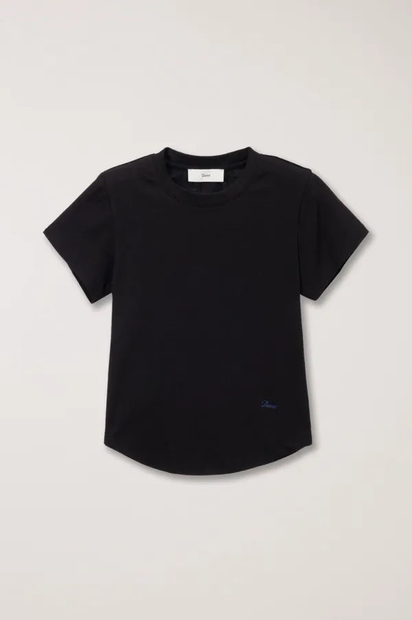 CURVED HEM SLIM TOP BLACK_UDTS6B225BK