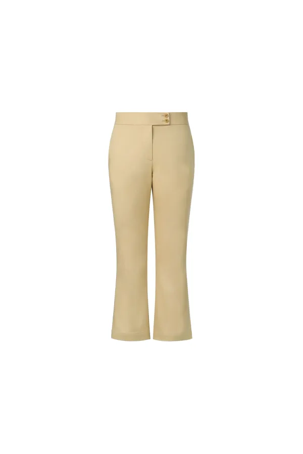 SEMI-FLARE CAPRI PANTS [YELLOW]