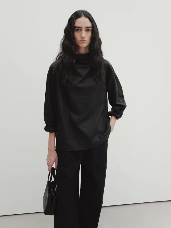 drawstring blouse (black)