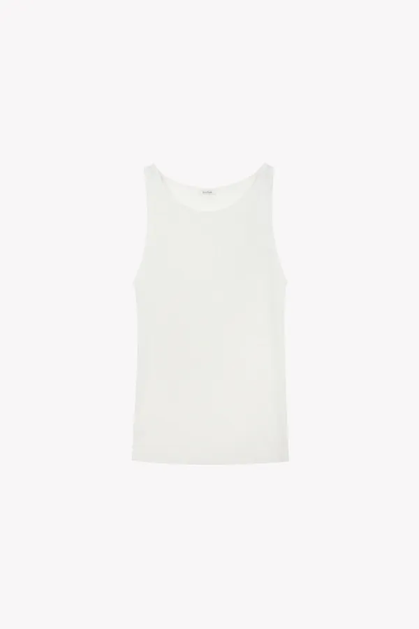Zene Rib Silk Sleeveless (Ivory)