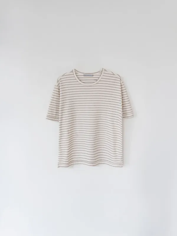 Stripe Loose Fit Tee (Ivory)