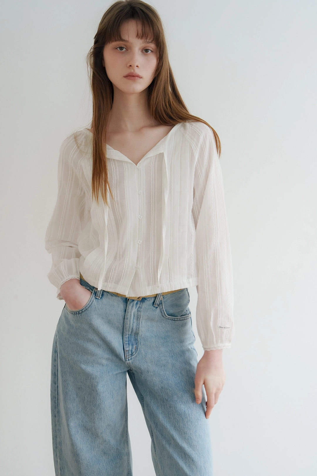 샤드라마 COTTON MIST BLOUSE [IVORY] 상품 이미지 2