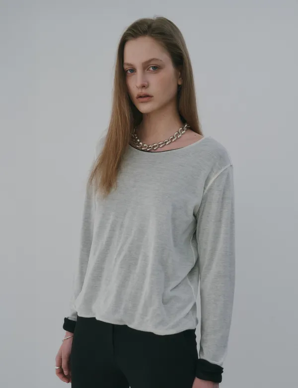 Sheer Jersey Reversible T-shirts (White&Black)
