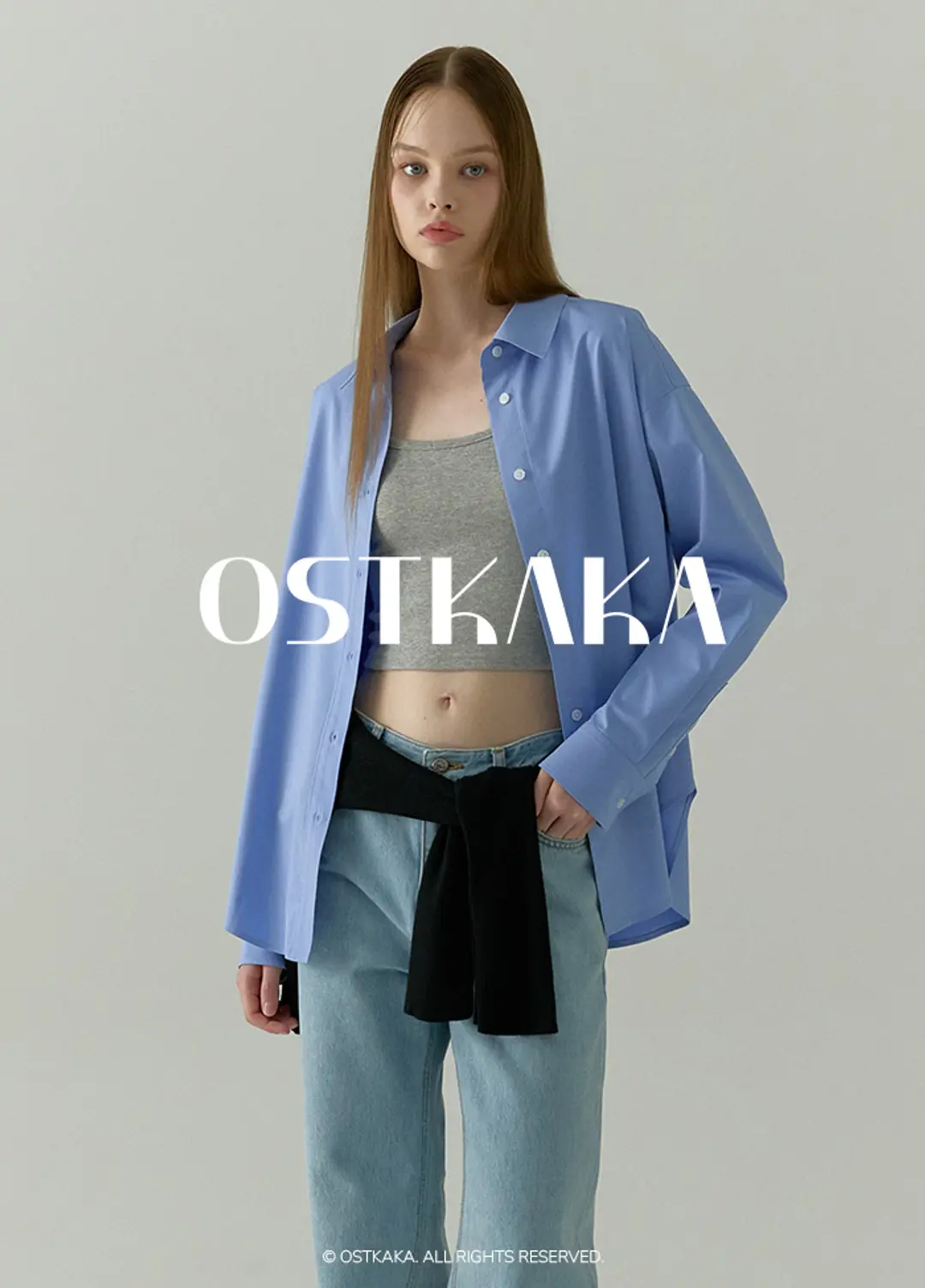 오스트카카 Essential Wrinkle Free Basic Shirt Blue 상품 이미지 2