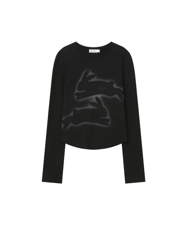 Twin rabbit long sleeves BLACK