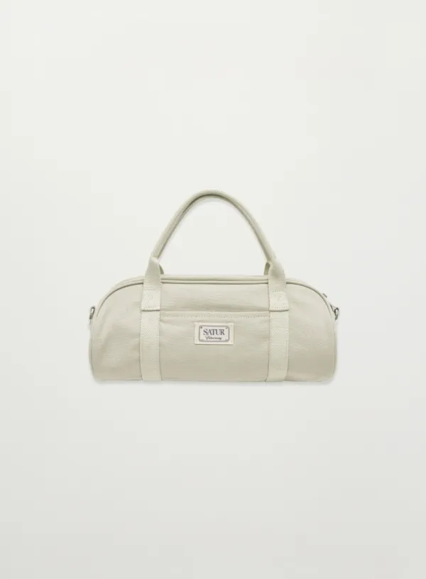 (W) Canvas Mini Duffle Bag - Light Khaki
