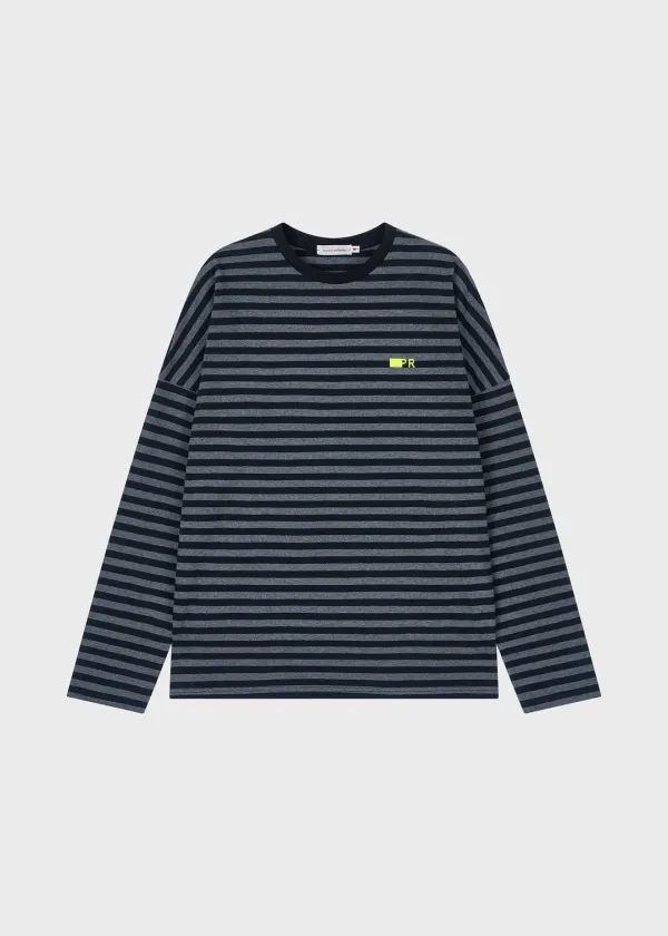 PR Cotton Striped Long Sleeve Black and Gray