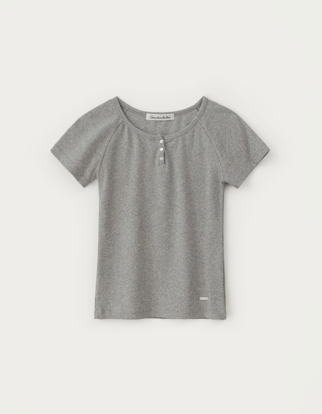 썸웨어버터 Lay Button Raglan Top - Grey 상품 이미지 1