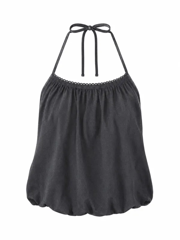 LOTUS HALTER TOP (GREY)