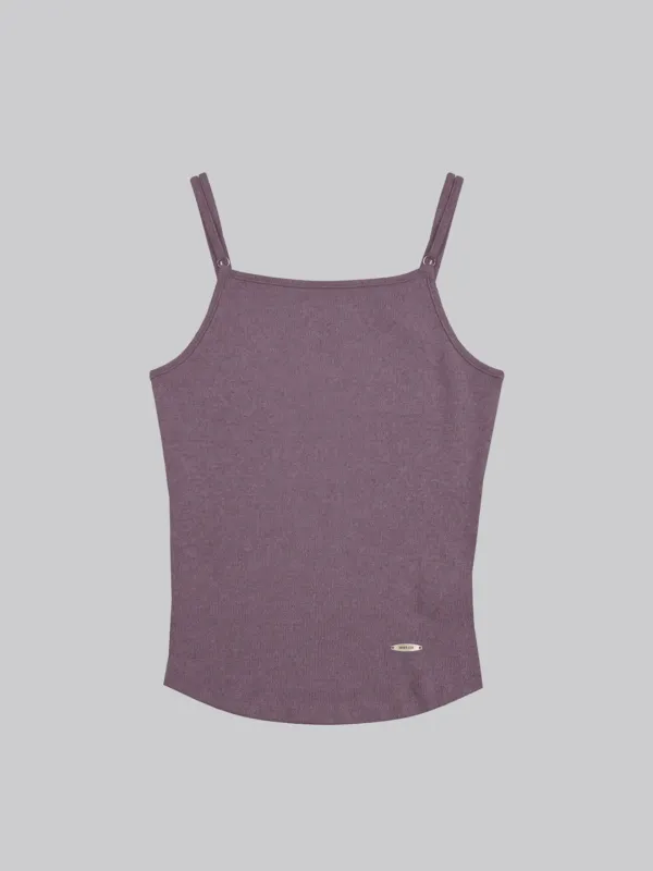 LILY RIBBED CAMI TOP_PURPLE