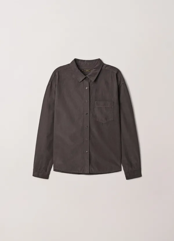 Washed Bemberg Cupra Blouse (Mauve Gray)