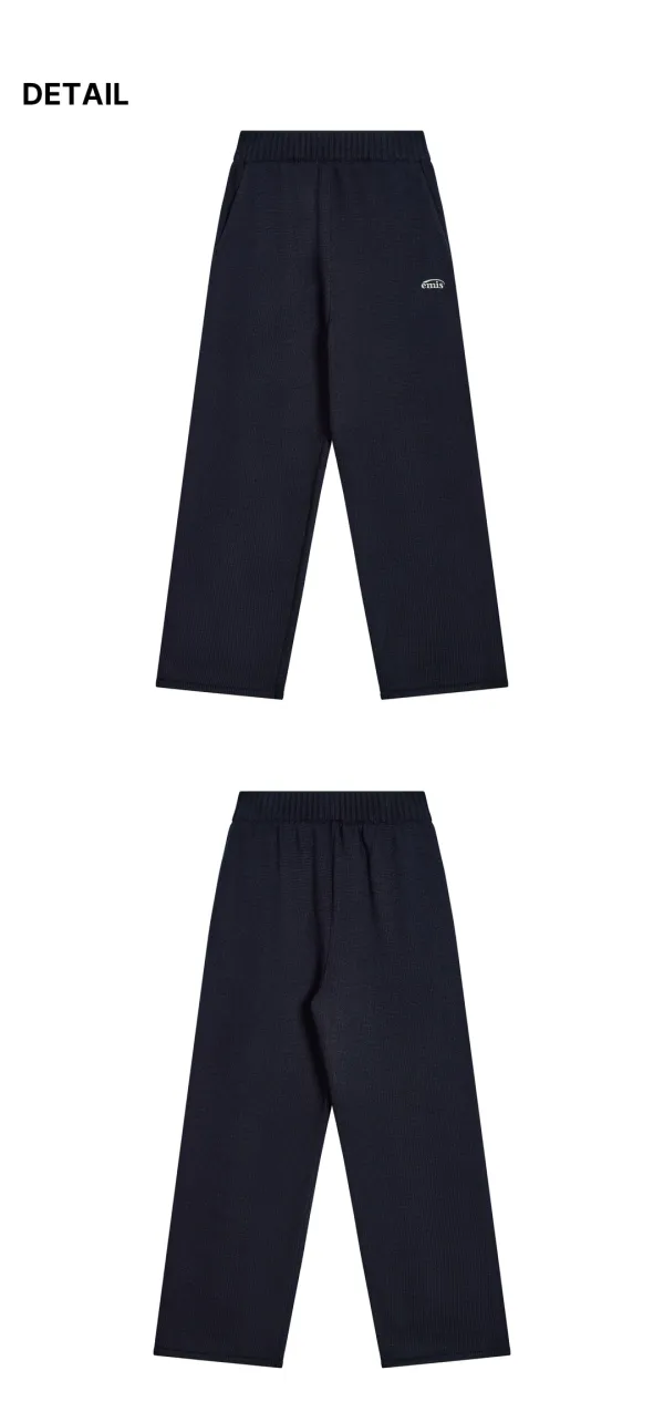 (W) LOUNGE KNIT PANTS-NAVY