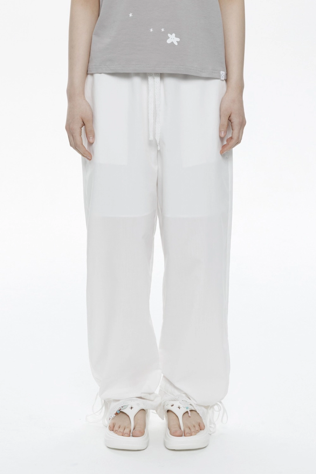 오헤시오 LACE STRING PANTS, WHITE 상품 이미지 2