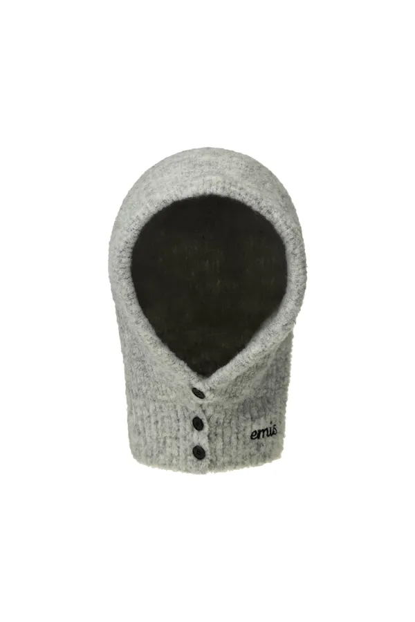 BUTTON BALACLAVA-MELANGE GRAY