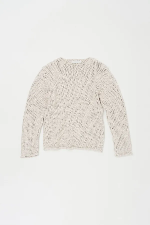 RELAXED COTTON SWEATER IN ECRU