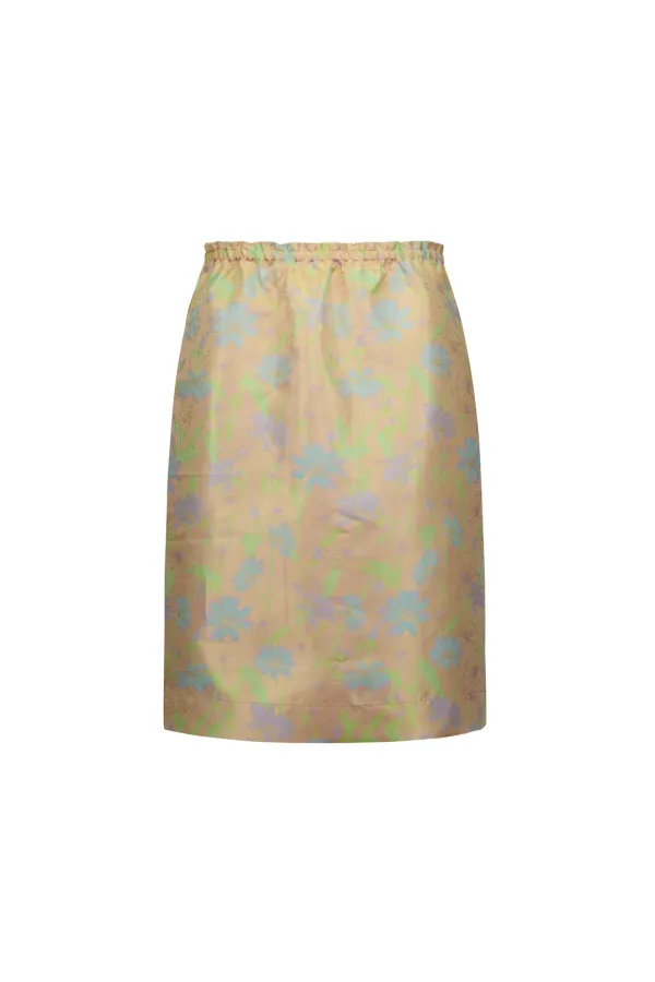 ELASTIC MIDI SKIRT (APRICOT)