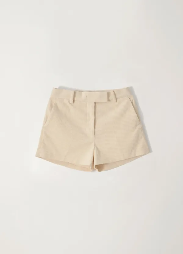Micro-corduroy shorts (Ivory)