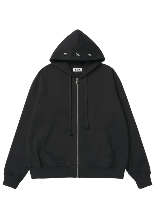 Metal Logo Hoodie Sweatshirt_Black