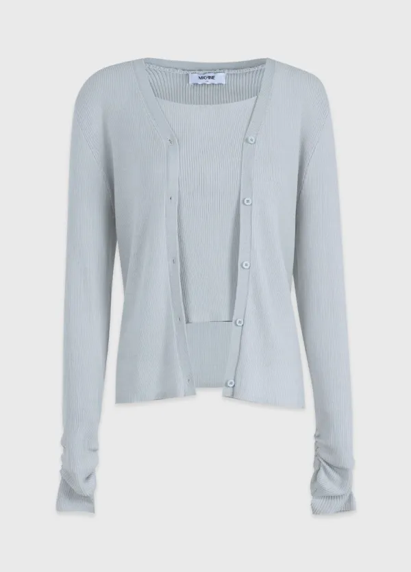  [44-120]  Finn V-Neck Cardigan-Sleeveless Set  핀 브이넥 가디건-슬리브리스 세트 (봄-여름-셋업-데일리룩-데이트룩-출근룩-미팅룩-베이직-브이넥-가디건-나시-페미닌-자체제작) 
