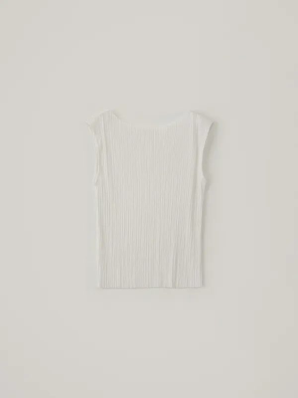Pleats Sleeveless Top - Ivory