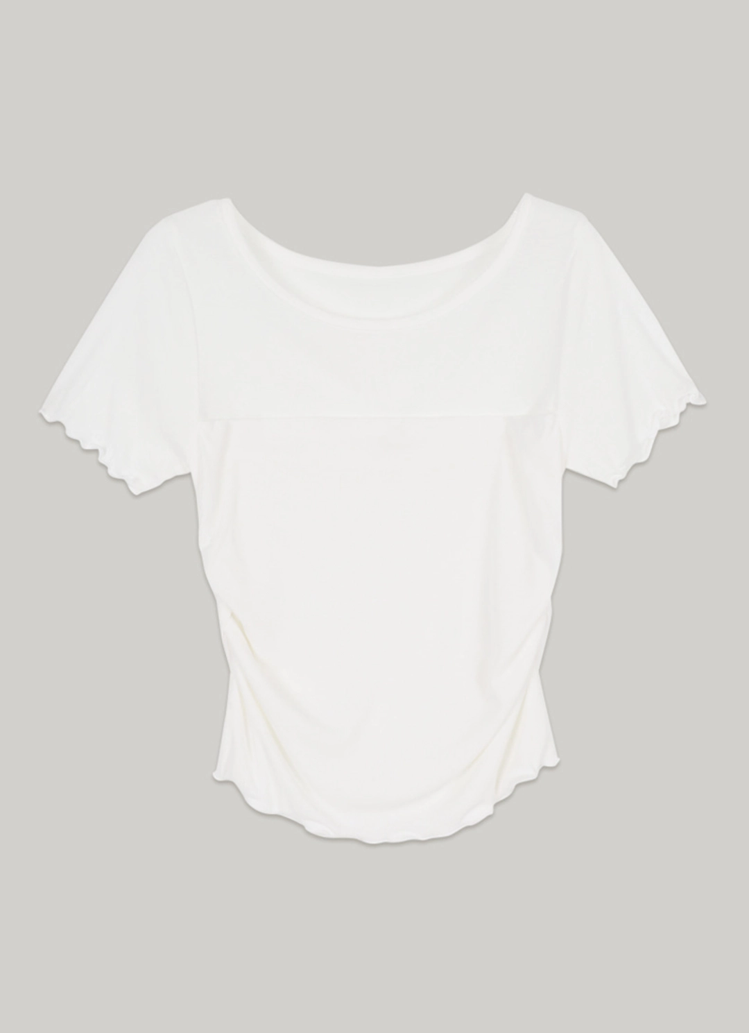 아워코모스 comos 1458 layered shirring T-shirt (white) 상품 이미지 3