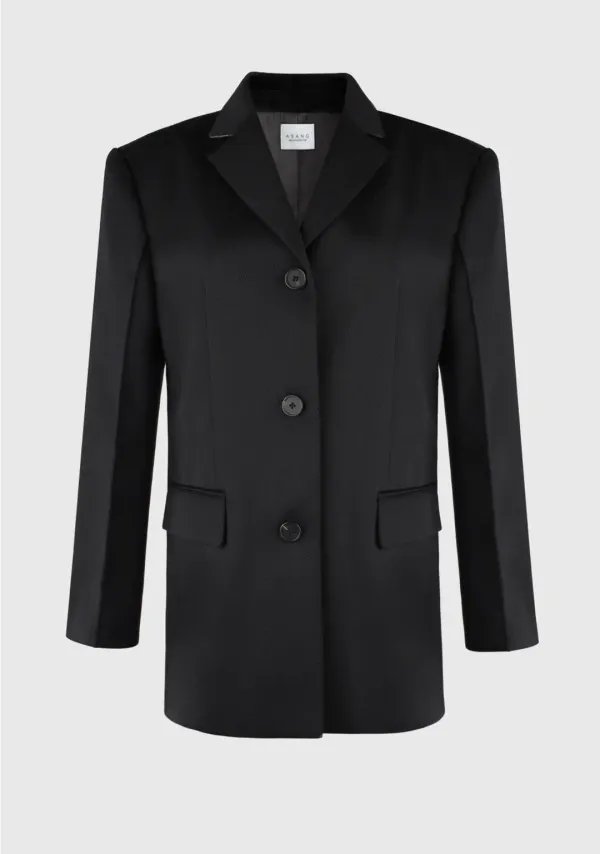 Pin Tailored Wool Jacket Black