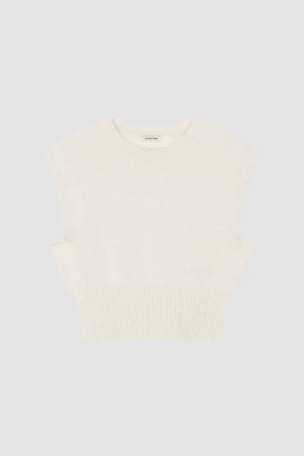 ANGORA KNIT VEST_WHITE