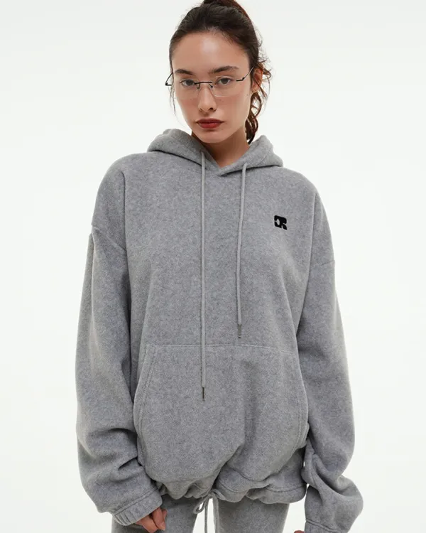 CENTAUR FLEECE STRING HOODIE_DARK GREY