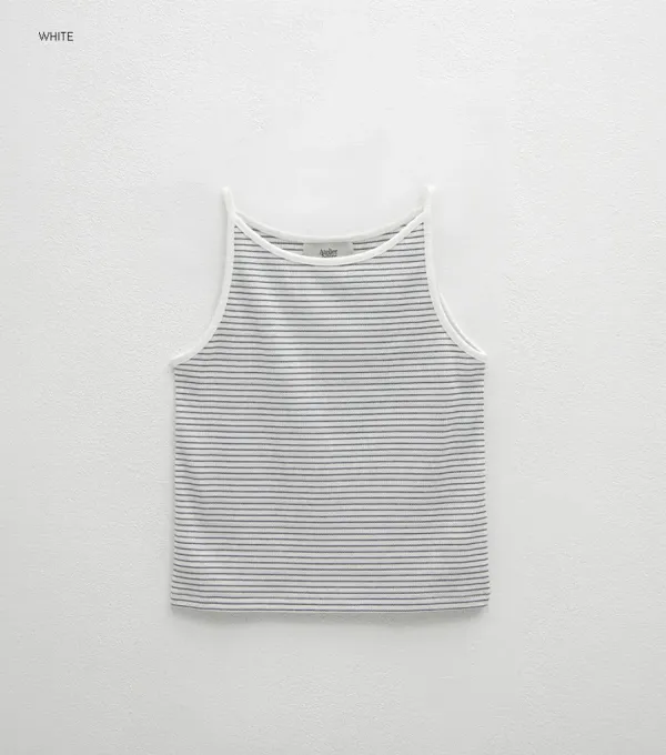 (Z-T-6819)ESSENTIAL STRIPE SLEEVELESS TEE