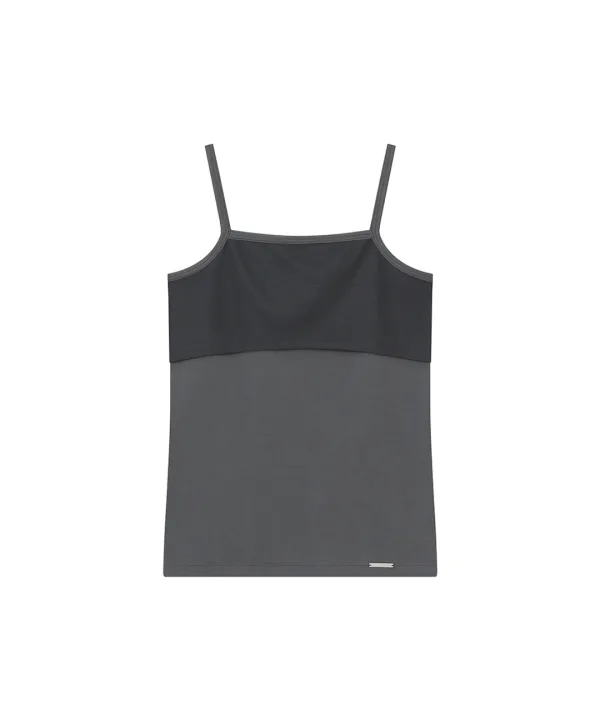 [Flagship Store Exclusive] Basic sheer layered sleeveless CHARCOAL