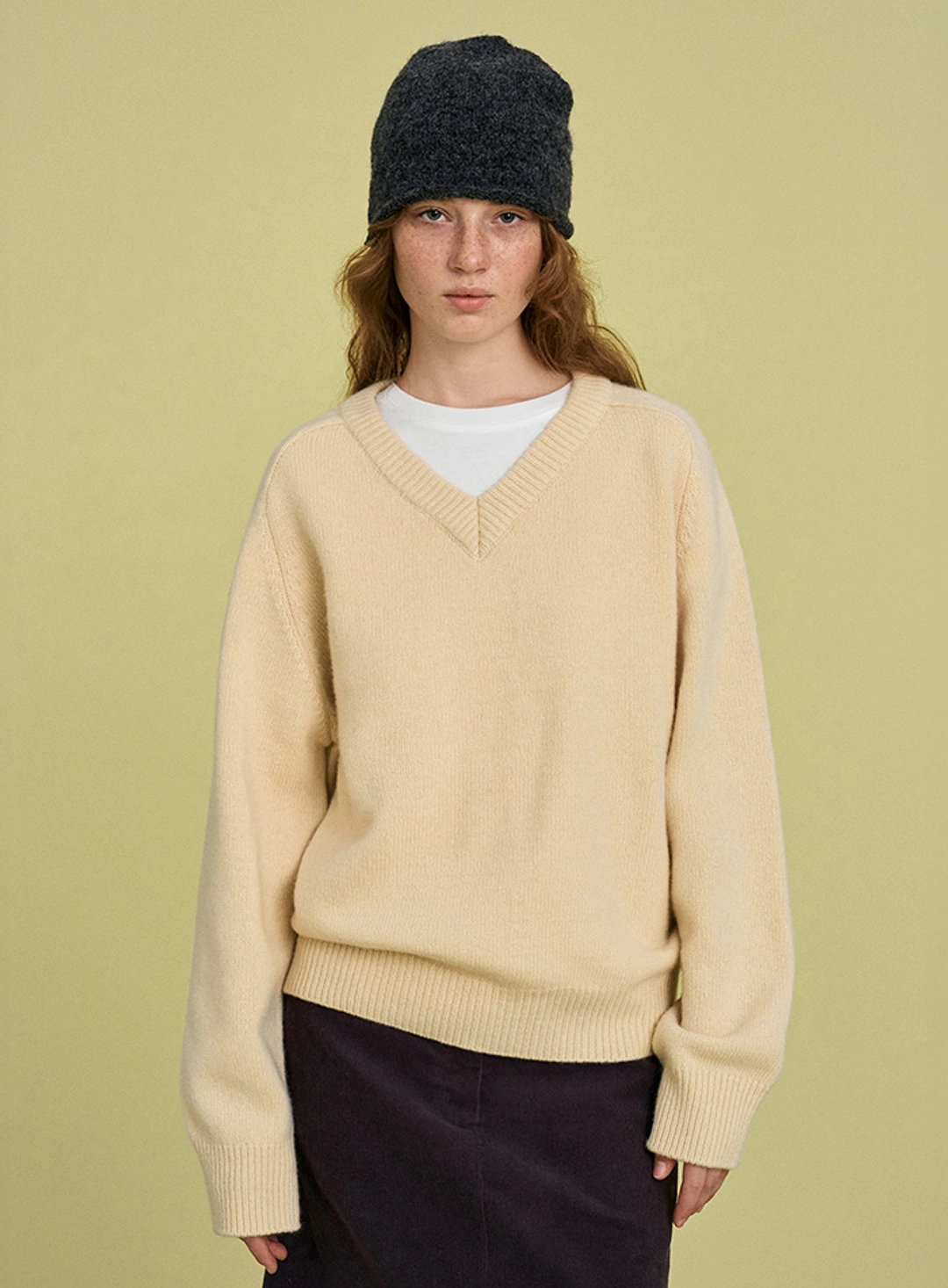망고매니플리즈 MUMU V WOOL KNIT_CREAM YELLOW 상품 이미지 2
