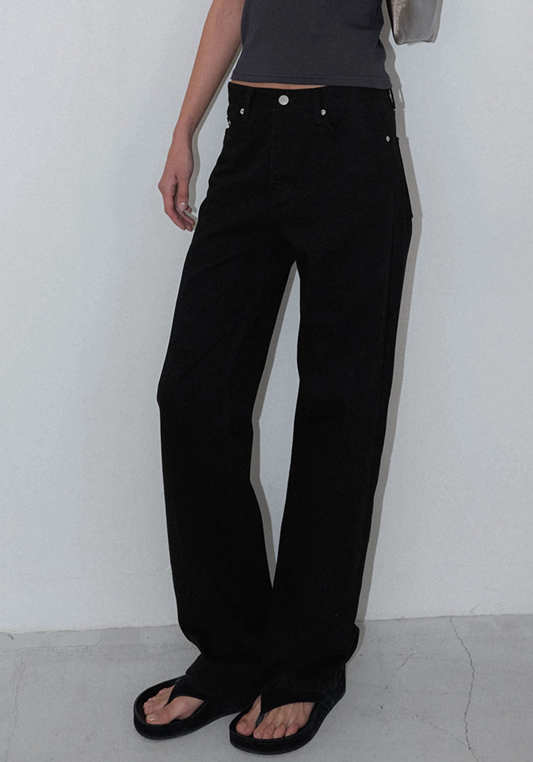 이브세이지 [2차 리오더] Low rise basic denim (Black) 상품 이미지 1