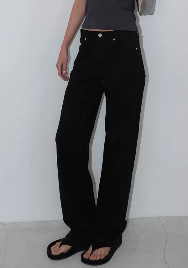 [2차 리오더] Low rise basic denim (Black)