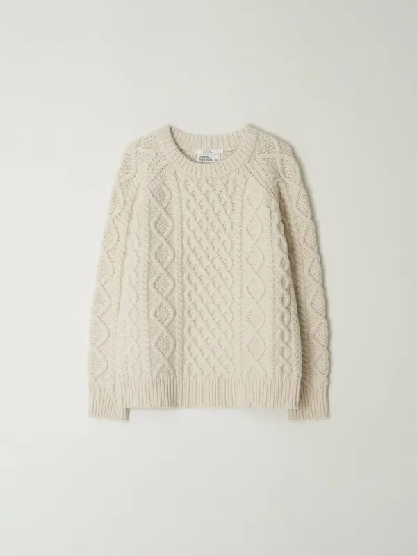 Irish fisherman knit_ecru
