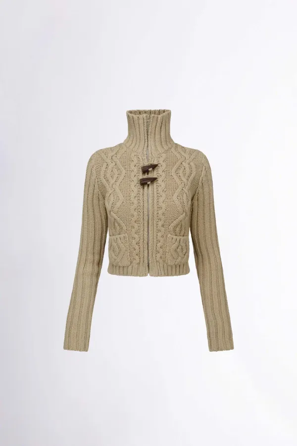 Two Way Cable Cardigan Natural