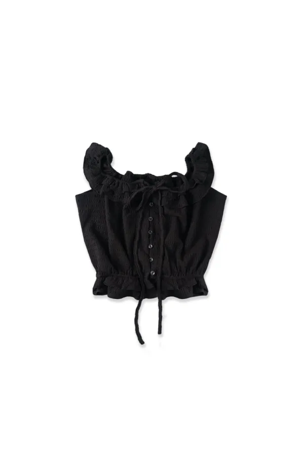 Pure frill blouse_black