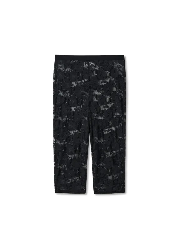 FLORAL HALF LEGGINGS (BLACK) [05.26(화) 출고 예정]
